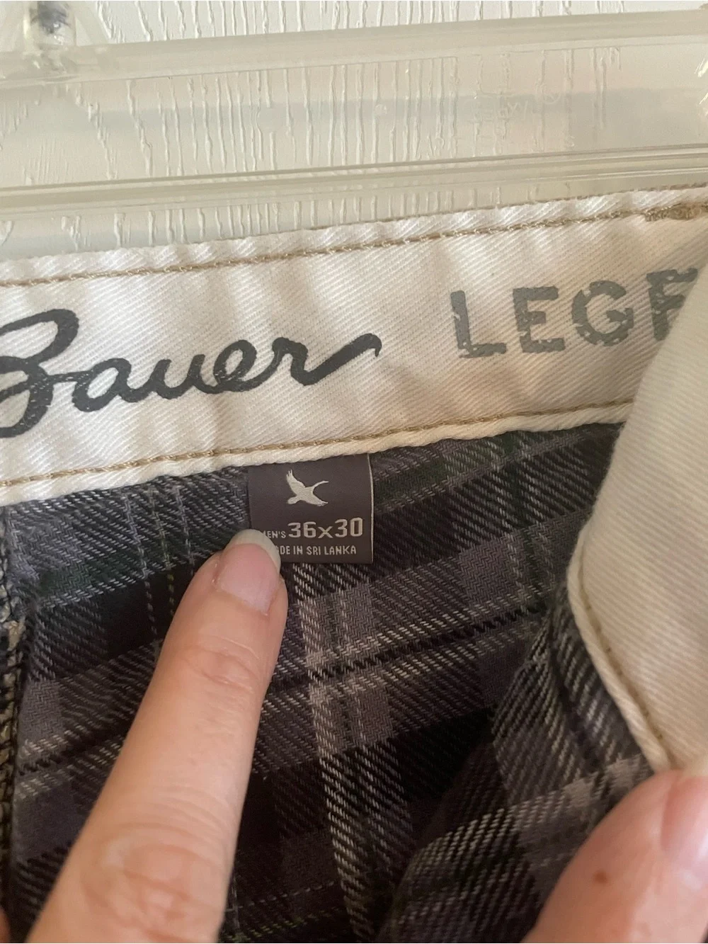 Eddie Bauer Flannel Lined Pants Mens 36x30 Plaid Insulated Khaki
